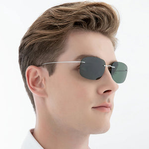 FONEX Titan Randlose Sonnenbrille Männer 2022 Ultraleicht Koreanische Rahmenlose Schraubenlose Quadratische Polarisierte Sonnenbrille für Frauen F85694