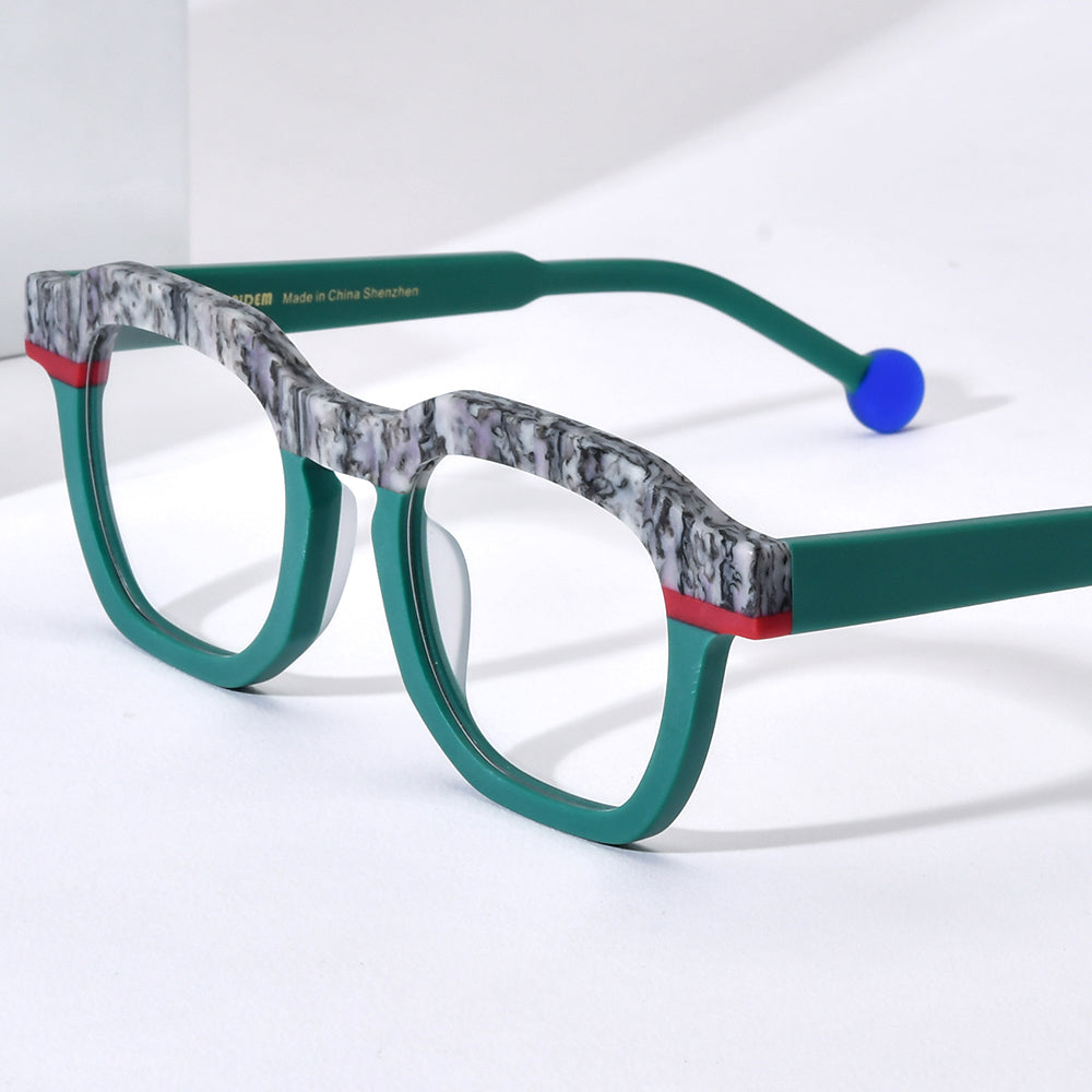 版画 hehehe HEPIDEM Acetate Glasses Frame Men Square Eyeglasses Eyewear