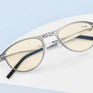 FONEX Anti Blue Blocking Folding Lesebrille Männer Frauen 2020 Presbyopie Hyperopie Dioptrien Schraubenlose Faltbare Brillen LH013