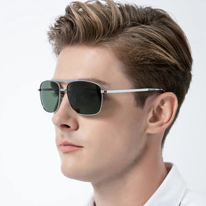 FONEX Reines Titan Polarisierte Sonnenbrille Männer Falten Klassische Quadratische Sonnenbrille für Männer Neue Hohe Qualität Männlich Shades 839