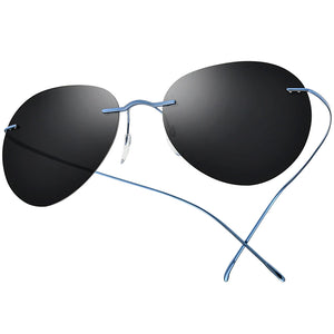FONEX Titan Randlose Sonnenbrille Männer Ultraleichte Koreanische Rahmenlose Schraubenlose Pilot Aviador Polarisierte Sonnenbrille für Frauen F85695